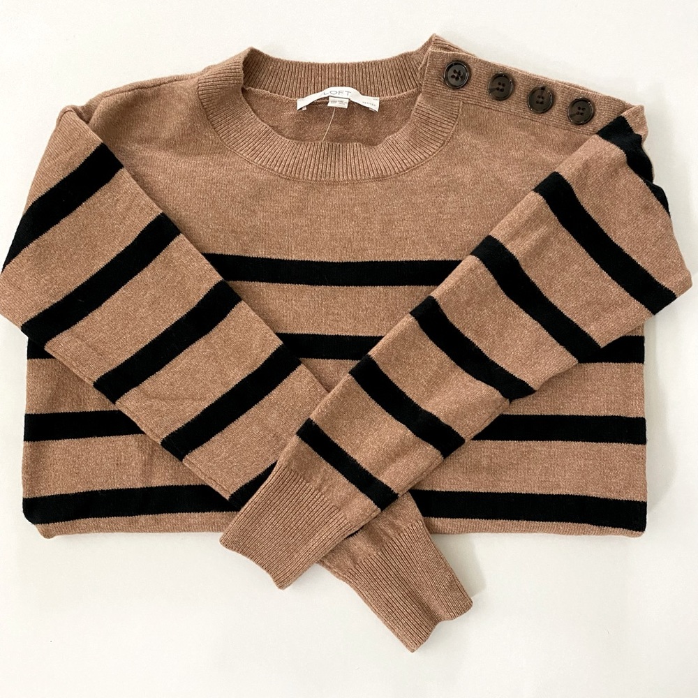 NWOT Loft Oversized Striped Sweater
